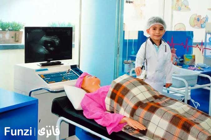 کودکان در حال ویزیت بیماران در دکتر لند
